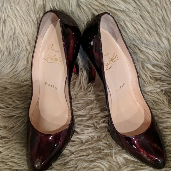 Christian louboutin burgundy glitter patent pumps - Picture 2 of 8